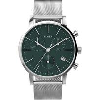 TIMEX Midtown Chrono Men's Watch, Quartz Movement, 5 ATM Water Resistant, Mineral Glass, Dark Green Dial, 40mm, TW2W43400 black