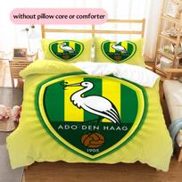 ADO Den Haag Pattern Bedding Quilt Set  Home Decoration  Gift (1 * duvet cover + 2 * pillowcase  without core) 135x200cm white