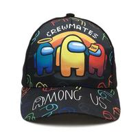 New among us game merchandise print children's baseball cap wide brim spring summer cartoon sun hat Adjustable gray