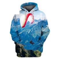 Vyriškas Hoodie Ekstremalaus Sporto Parašiutininkas Sklandytuvas Skraidymas Lėktuvu 3D Spausdinimas Hip Hop Entuziazmas Ilgomis Rankovėmis Palaidinė Striukė Per dydį Viršutiniai Drabužiai 4XL gray