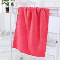 Coral Fleece Plain Color Soft Absorbent Face Towel - Gift or Household Use 35x75 cm vyno raudonos spalvos