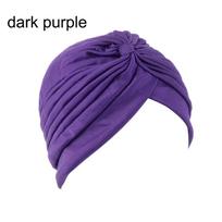 Moteriškas galvos apdangalas Moteriškas galvos apdangalas Tamprus turbanas Musulmoniška kepurė Bandana Šalikas Plaukų slinkimas Chemo kepurė Galvos apdangalas tamsiai violetine spalva