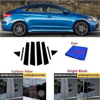Anglies pluošto automobilio lango durų stulpelio BC stulpelio dangtelio apdaila Tinka Hyundai Elantra Sedanas 2017 2018 Veidrodinis efektas PC Bright Black black
