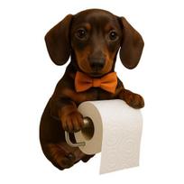 Dog Toilet Paper Holder Wall Mount Resin Shark Roll Paper Organizer Bathroom Kitchen C black
