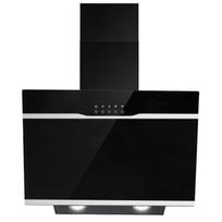 Cooker Hood,  60 cm Extractor Fan Kitchen,LED Lights,3 Speed Black Painting &Tempered Glass Wall Mounted Extractor Hood EU 220-240V