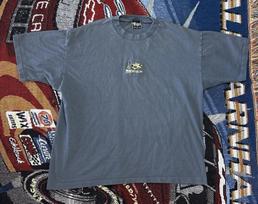 Vintage YAGA Shirt Surf Skate 90s Streetwear Mens Large Blue Graphic Tee L gray