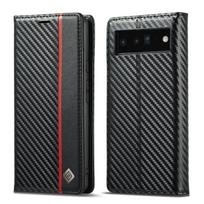 Carbon fiber compatible with Google Pixel 10 Pro XL 9 8A phone leather flip case pixel 6pro gray