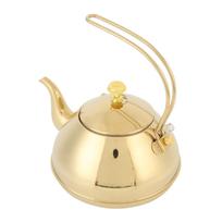 Gold 1.5L Stainless Steel Teapot Brewing Tea Kettle with Strainer for Restaurant and Home Length: Approx. 20.8cm / 8.19in beige