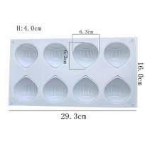 8-Cavity Hazelnut Mousse Cake Mold Food Grade Silicone Heat Resistant Fruit Shaped Dessert Mold Flexible Handmade Baking Mold gray
