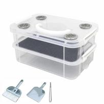 Double-Layer Bread Worm Filter Feeding Box Moisture-proof Live Feed Storage Box  Lizards Coarse net