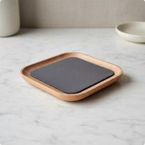 Wood Jewelry Tray Elegant Wooden Display Velvet Lining S Beige S tamsiai pilka spalva