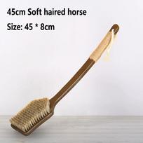 55cm/45cm Nugaros šveitiklis dušui su lenkta ilga rankena, šlapias ir sausas kūno šepetys, nugaros šveitiklis vonios įrankis vyrams ir moterims 45cm Soft brown