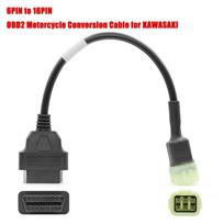 For Kawasaki 6PIN to 16PIN OBD2 Cable Motorcycle Motorbike Extension Cable for Kawasaki 6pin Diagnostic Conversion Cable Adapter for Kawasaki 6pin gray