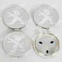 4 vnt. 60 mm ratų centriniai dangteliai Peugeot 308 408 508 2008 3008 4008 5008 301 206 207 307 RCZ SR1 407 607 208 107 807 white