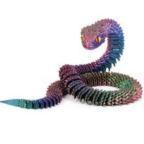 Realistic 3D Printed Snake Multicolor Rotatable Simulated Snake Ornament 30/45/60Cm Home Decor Animal Simulation Model