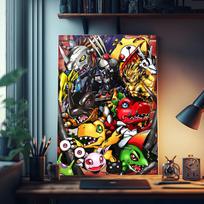 Anime Skaitmeninis Monstras Digimon Geros Kokybės Spaudiniai ir Plakatai Vandeniui Atsparus Popierius Lipdukas Kavinės Baro Plakatai Sienų Lipdukai 70cm×100cm NoFrame