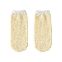 Moteriškos žieminės miego kojinės Šiltos jaukios kojinės miegui Laisvo kirpimo pūkuotos kojinės su elastiniais kraštais namų poilsiui Naktiniam miegui beige