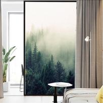 Forest Pattern Privacy Windows Film Window Stickers No Glue Static Cling Frosted Windows Film for Home (as the picture,40x60cm WxH)