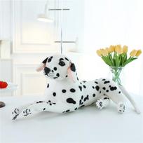 Realistic Puppy Plush Toy Soft Sheepdog Shar Pei Dalmatian Long Ear Dog Gift Dalmatian Lying,28cm white