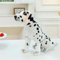 Realistic Puppy Plush Toy Soft Sheepdog Shar Pei Dalmatian Long Ear Dog Gift Dalmatian Sitting,36cm beige