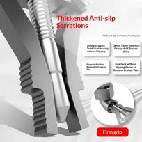 Broken Thread Puller High Carbon Steel Pipe Extractor Hex Shank Fit Power Drill Ideal for Plumbers Water Pipe Maintenance one size gray