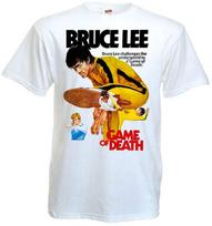 Mirties žaidimas Bruce Lee filmo plakatas T-shirt balta visų dydžių M black