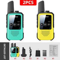 BTONERA BT300 Mini Walkie Talkie Two-way Radio Walkie-talkie PMR/FRS Communication Radio Portable for Camping Kids Toys Gifts BRITISH geltonai žalia