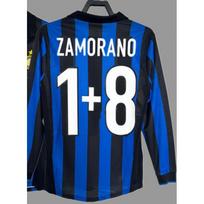 Retro Soccer Jersey Classic Baggio Ronaldo Zanetti Figo Adriano Jersey Comfortable Breathable Sport Shirt Men/Women Red/Blue Multiple Sizes Brand XXL