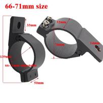 2X Bull Bar Roll Cage Mount Bracket Clamps Roof LED Light Bar Holder 49-54mm 66mm-71mm 76mm-81mm for Offroad Work Driving Lamp 66-71mm