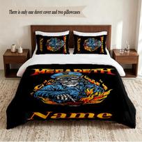 megadeth Personalized Custom Name 3‑Piece Bedding Set Soft Duvet Cover Set For Bedroom Home Decor 140cmx200cm