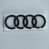 AUDI RS6 4 Žiedų logotipas ABS Juodas Automobilio Variklio Dangčio Priekinės Grotelės Emblema Galinės Bagažinės Ženklelis RS5 Lipdukas AUDI Sporto Emblema RS6 2016-2020