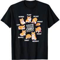 Funny Know Your Corgi Shapes Cute Welsh Dog Lover T-Shirt L juoda