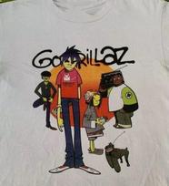 VTG GORILLAZ Band Album Music Heavy Cotton White T Shirt S-5XL BT689 Unisex T-Shirt XL black