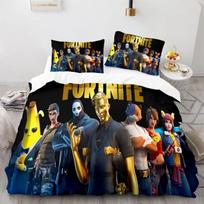 Fortnite patalynės komplektas Antklodės užvalkalas Žaidimas Cosplay Miegamojo lovos užvalkalas Lovos skalbiniai Anime Animacinis paveikslėlis Pagalvės užvalkalas Kambario dekoracija Kalėdinė dovana AU Single(140*210cm)3pcs