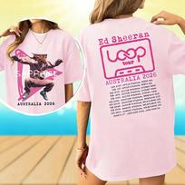 Ed Sheeran Australia 2026 Tour T-shirt, Gift for Fans Merchandise - Comfortable and Retro T-shirt for The Band Y2k Hip Hop Streetwear Oversized Tshirt XXXL white