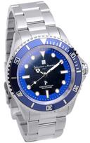 Solar Rotating 10 ATM Water Silver x [Salvatore Marra] Watch, Radio-controlled Powered, Anti-reverse Bezel, Resistant, Men's, Blue, SM22110-SSBL mėlyna