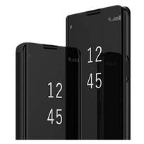 Išmanusis dėklas Samsung Galaxy S24 Ultra S23 Plus S21 S20 FE S10 S9 S8 Plus S23 FE Veidrodinis Odinis Išmanusis Flip Atlenkiamas Atraminis Dangtelis S10 Plus