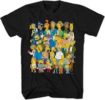 The Simpsons Springfield Group Montage Bart Black Men S-234XL T-shirt E472 3XL yellow