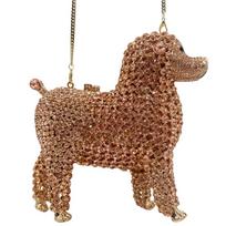 Luxury Poodles Rhinestone Evening Bags Designer Animal Crystal Clutch Black Dog Wedding Purse Women Party Purse Day Clutches 19.5cmX19cmX7.5cm brown