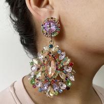 2023 New Arrival Fashion Jewelry Crystal Big Drop Dangle Earring for Women Luxury Wedding Bridal Maxi Crystal Statement Earrings Fashionable styles auksas