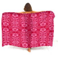 Ramiojo vandenyno salų gėlių rašto individualus moteriškas sarongas Polinezijos genčių etninio stiliaus apsiaustas Havajų paplūdimio kurorto bikini paltas 168X112cm pink