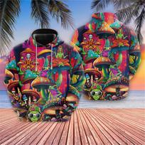 Harajuku mados svetimų grafikos džemperiai Trippy grybų Y2k gobtuvai vyrams Drabužiai Animacinis berniukas megztiniai Hip Hop UFO gobtuvas L brown