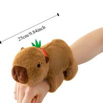 Capybara Rodent Slap Bracelet Series Wagging Tail Simulation Plush Doll Slap Bracelet Wrist Style Cute Doll brown