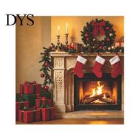 Festive Home Renovation Fireplace Flame Wall Decal, PVC Removable Christmas Sticker, Waterproof Kitchen Cabinet Sticker Oil Proof Decorative Mural for A black