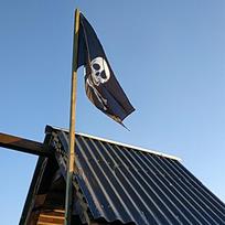 Helovino Jolly Roger baneris Skeletas Piratų vėliavos Girlianda Helovino vakarėliui Piratų vakarėlis gray