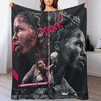 Gervonta Davis Throw Blanket Ultra Soft Flannel Fleece Blanket for All Seasons 102x76cm(40x30in) gray