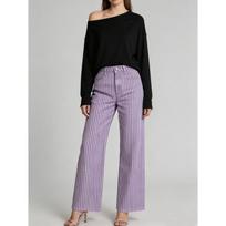 Womens Straight Leg Denim Jeans With Multi-Color Stripes Casual Style 2026 Cotton Blend Mid-Rise Medium gray