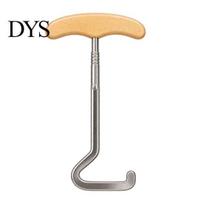 Equestrian Boot Puller Horse-Shaped Shoe Horn Hook, Durable Metal Portable Boots Wooden Back Pain Relief Aid T-Handle Easy Wear Assist for Home Horse 36cm beige