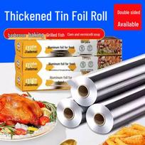 Heavy-Duty Edible Aluminum Foil Roll for Kitchen, Oven, BBQ, and Frying Pan 10 Microns Thick, 30cm Wide - Thin red