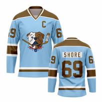 Shore 69 Hockey Jersey Bulldog Graphic Long Sleeve V‑Neck Mesh Sport T-shirt Men Women Clothing Uniform Cosplay Unisex Tshirts 6XL